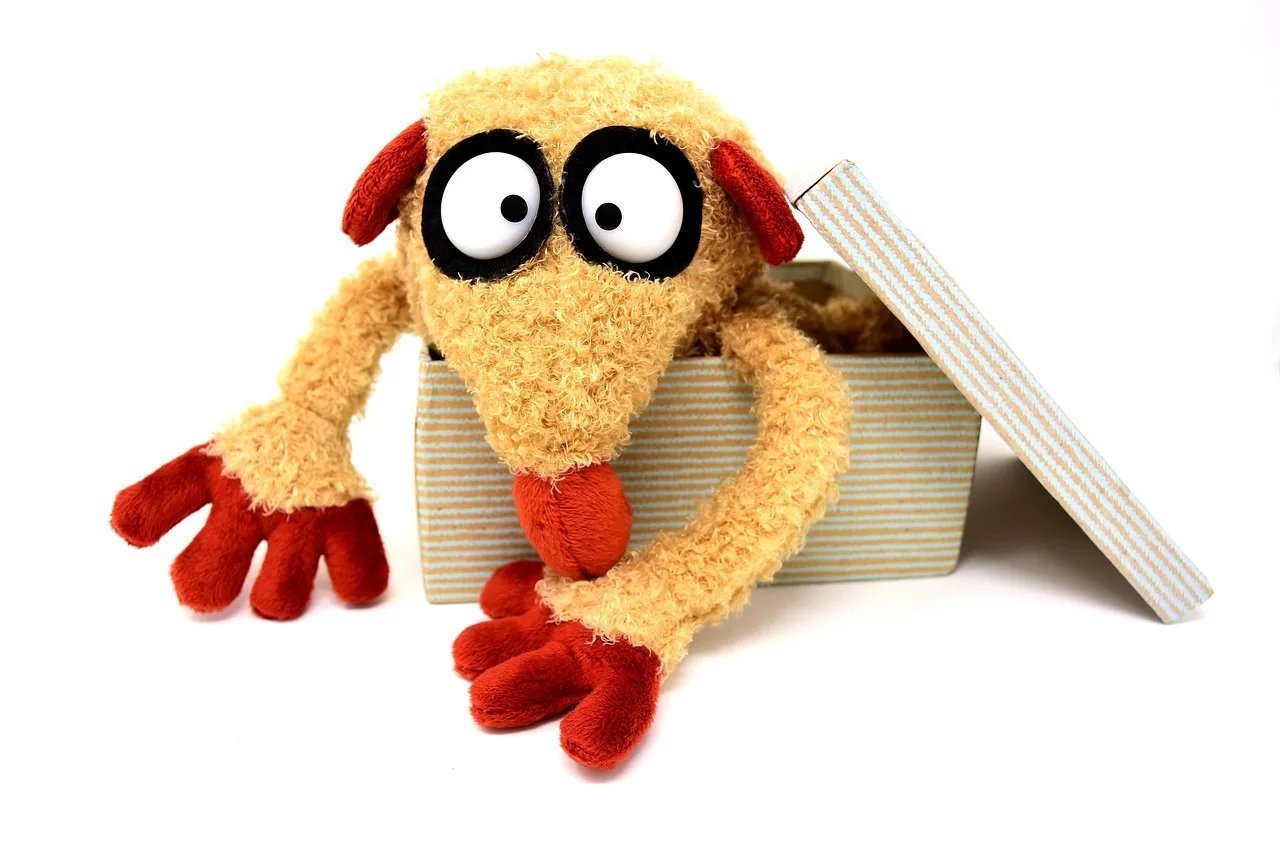 cuddly toy, carton, fun, stuffed animal, toy, open, packaging, open box, figure, cute, children, carton, carton, carton, carton, carton